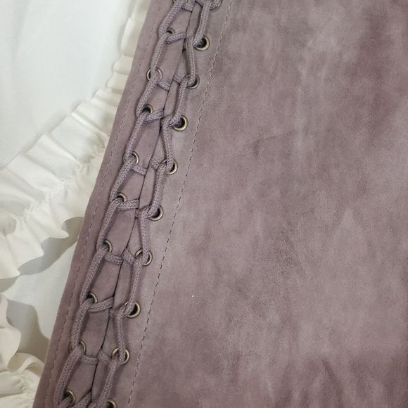 Diesel Black Gold Skinny Suede Leather Lace Up Side Pants Size 27 - Picture 3 of 6